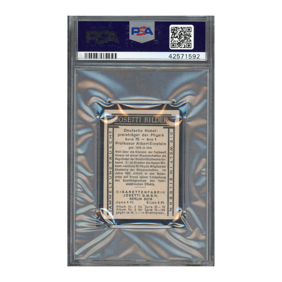 1928 Josetti Cigarette #1 Albert Einstein PSA 4.5 - Image 2