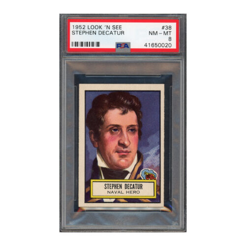1952 Topps Look 'N See #38 Stephen Decatur PSA 8
