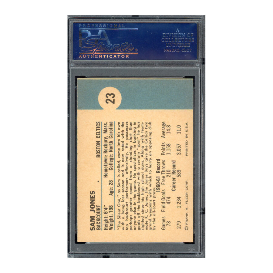 1961 Fleer #23 Sam Jones PSA 5 Auto - Image 2