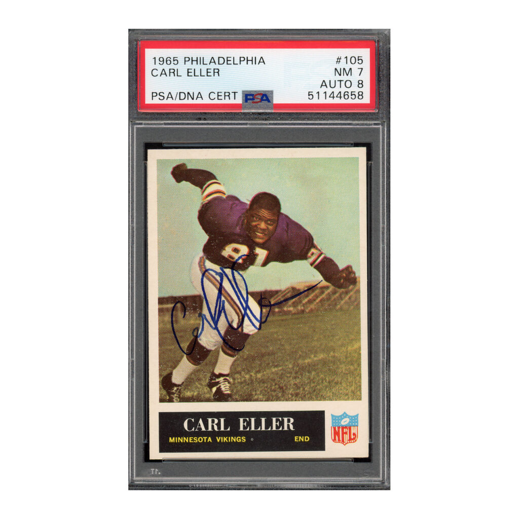 1965 Philadelphia #105 Carl Eller PSA 7 Auto 8