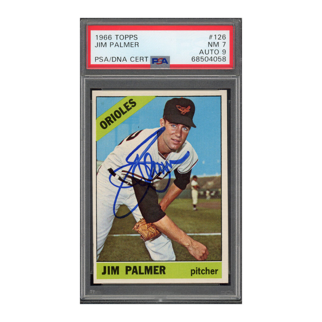 1966 Topps #126 Jim Palmer PSA 7 Auto 9