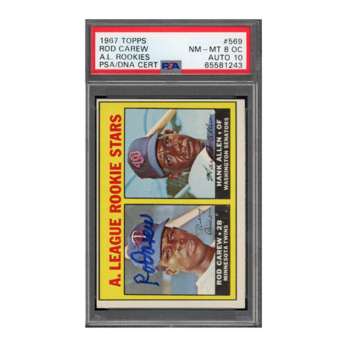 1967 Topps #569 Rod Carew PSA 8 OC Auto 10