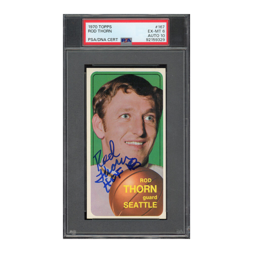 1970 Topps #167 Rod Thorn PSA 6 Auto 10
