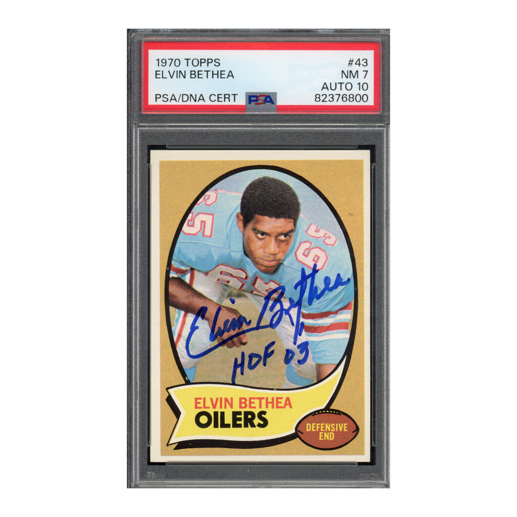 1970 Topps #43 Elvin Bethea PSA 7 Auto 10