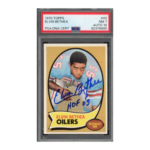1970 Topps #43 Elvin Bethea PSA 7 Auto 10