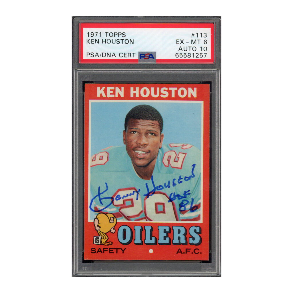 1971 Topps #113 Ken Houston PSA 6 Auto 10