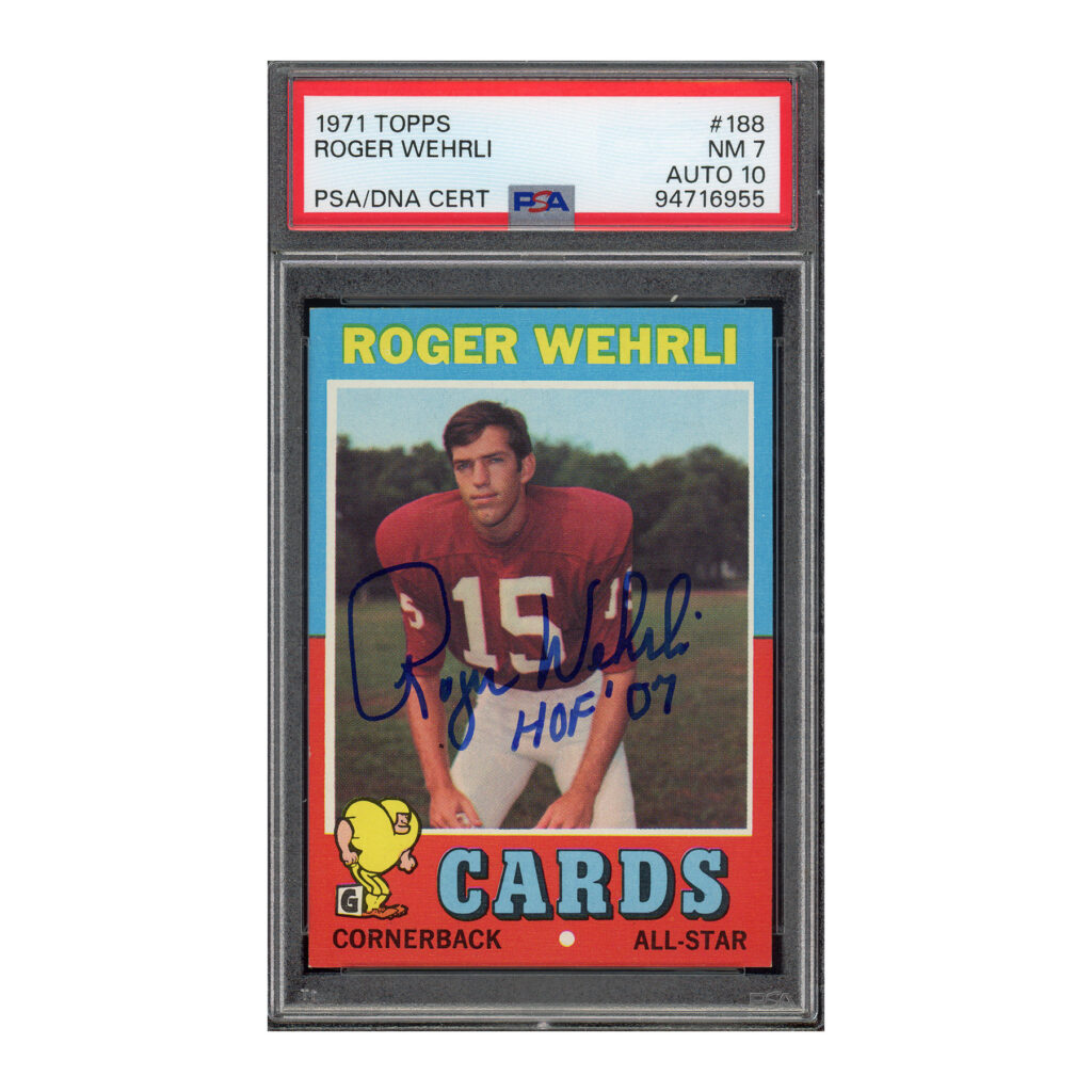 1971 Topps #188 Roger Wehrli PSA 7 Auto 10