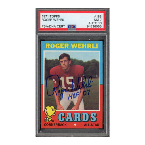 1971 Topps #188 Roger Wehrli PSA 7 Auto 10