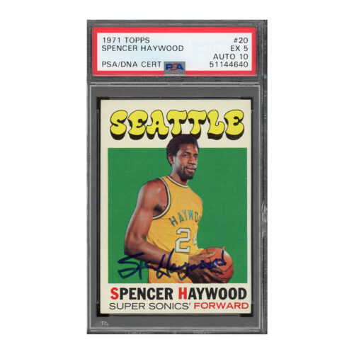 1971 Topps #20 Spencer Haywood PSA 5 Auto 10