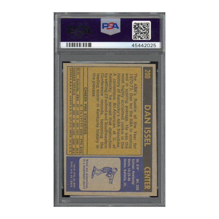 1971 Topps #200 Dan Issel PSA 7 Auto 10 - Image 2