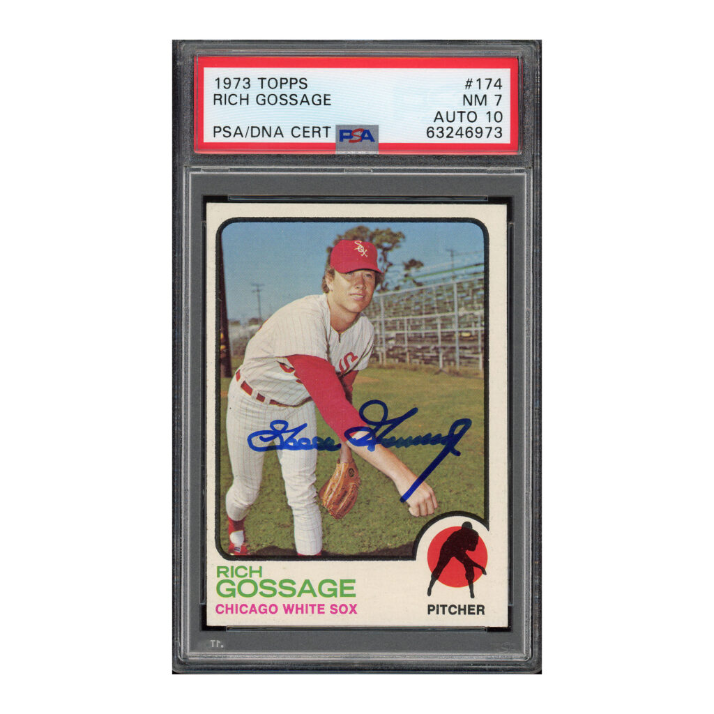 1973 Topps #174 Goose Gossage PSA 7 Auto 10