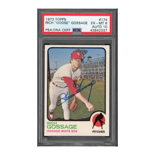 1973 Topps #174 Goose Gossage PSA 6 Auto 10