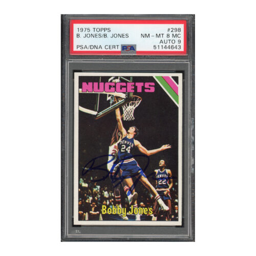 1975 Topps #298 Bobby Jones PSA 8 MC Auto 9