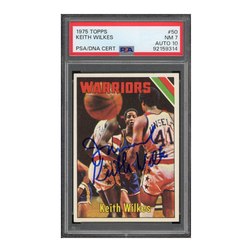 1975 Topps #50 Keith Wilkes PSA 7 Auto 10