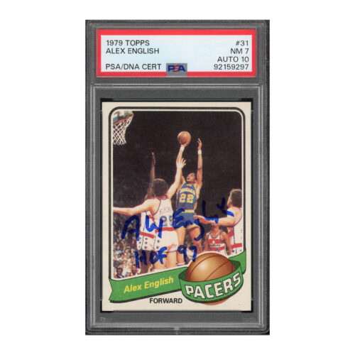 1979 Topps #31 Alex English PSA 7 Auto 10