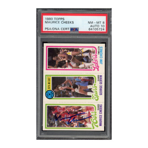 1980 Topps League Leaders Maurice Cheeks PSA 8 Auto 10
