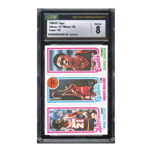 1980 Topps League Leaders Maurice Cheeks Moses Malone SGC 8