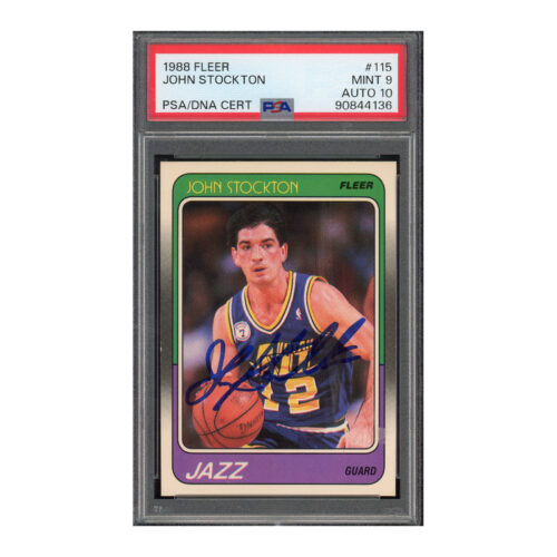 1988 Fleer #115 John Stockton PSA 9 Auto 10