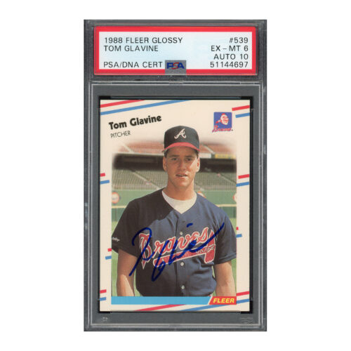 1988 Fleer Glossy #539 Tom Glavine PSA 6 Auto 10