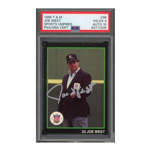 1988 T&M Sports Umpires #36 Joe West PSA 4 Auto 10