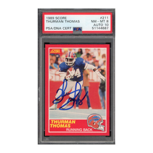 1989 Score #211 Thurman Thomas PSA 8 Auto 10