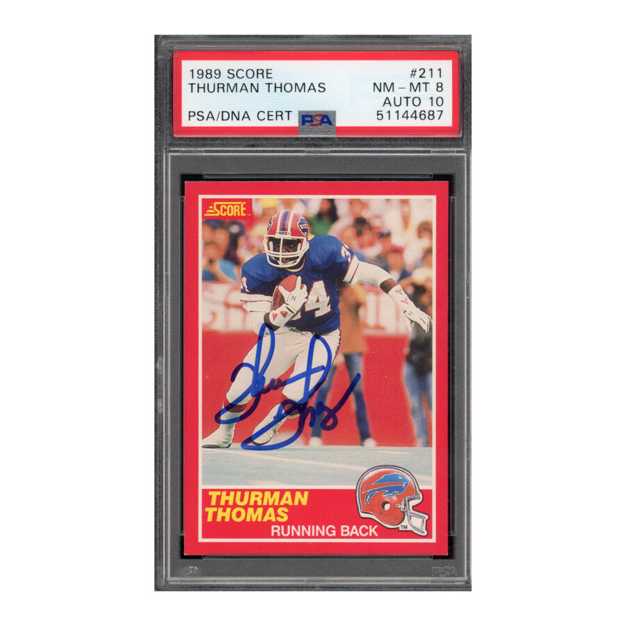 1989 Score #211 Thurman Thomas PSA 8 Auto 10