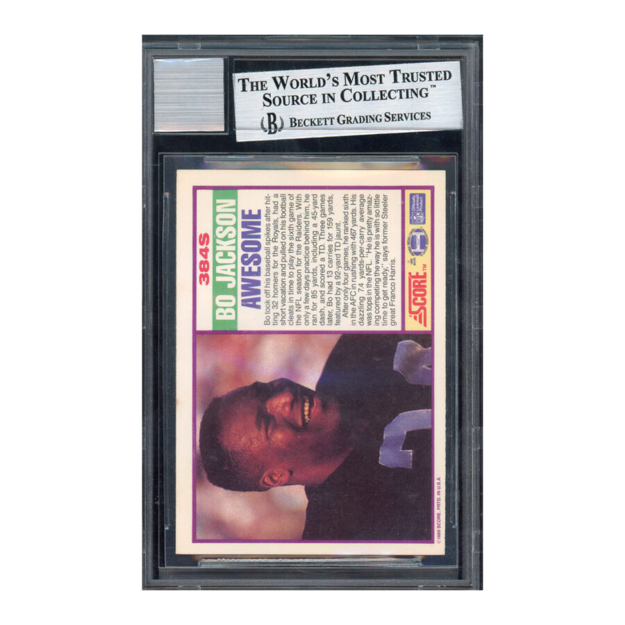 1989 Score Supplemental #348S Bo Jackson Beckett Auto - Image 2