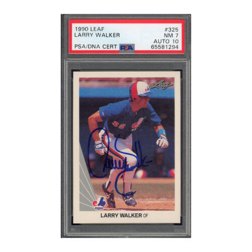 1990 Leaf #325 Larry Walker PSA 7 Auto 10