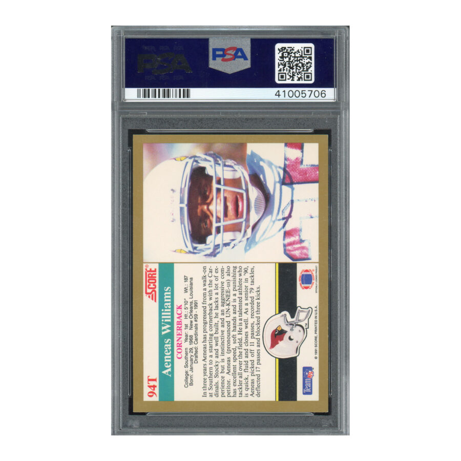 1991 Score Supplemental #94T Aeneas Williams PSA Auth - Image 2