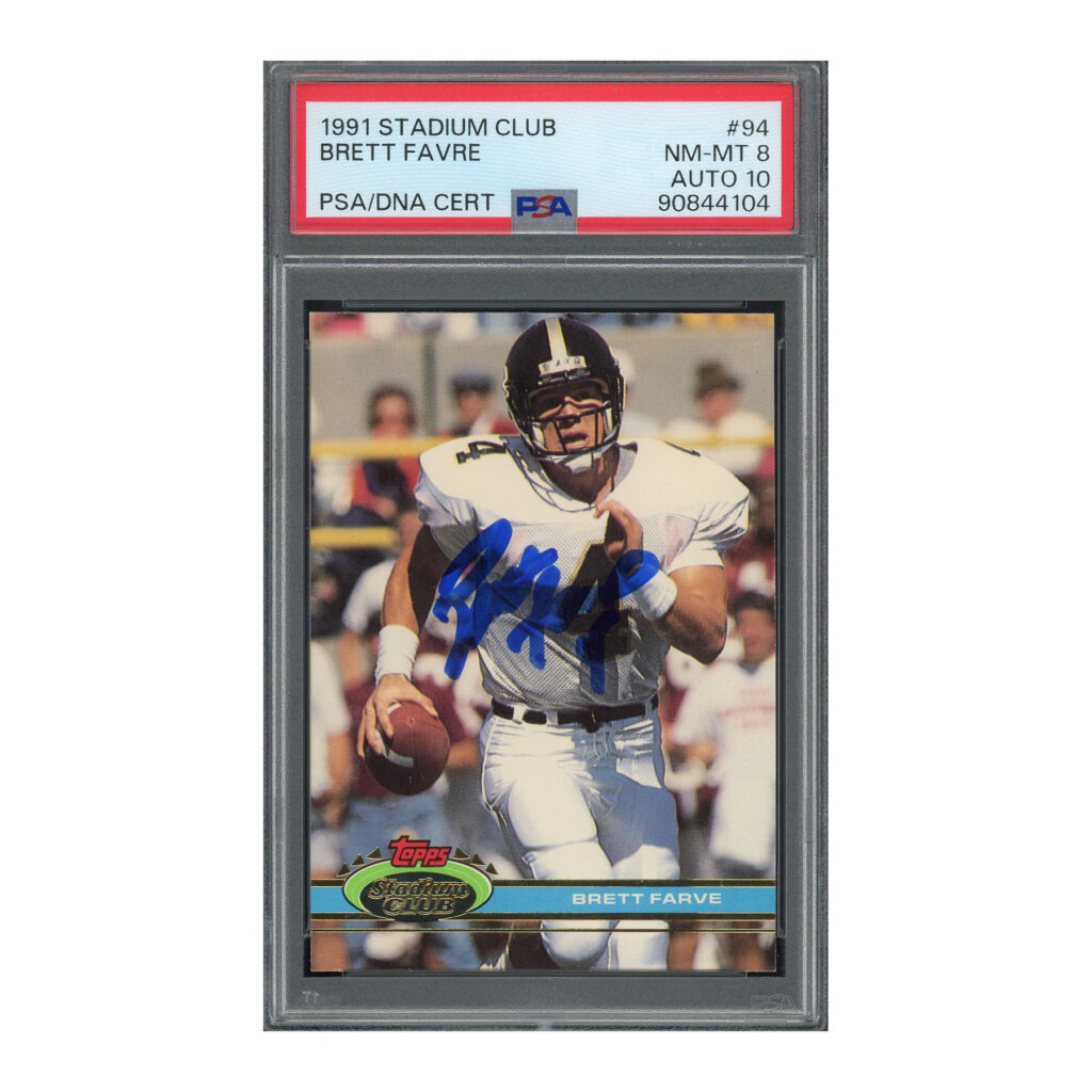 1991 Stadium Club #94 Brett Favre PSA 8 Auto 10