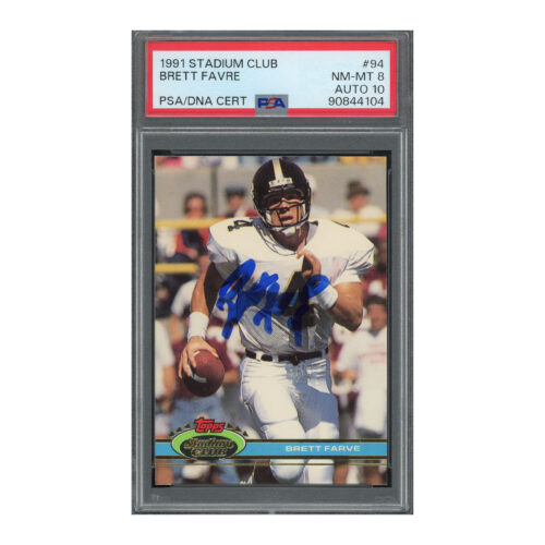 1991 Stadium Club #94 Brett Favre PSA 8 Auto 10