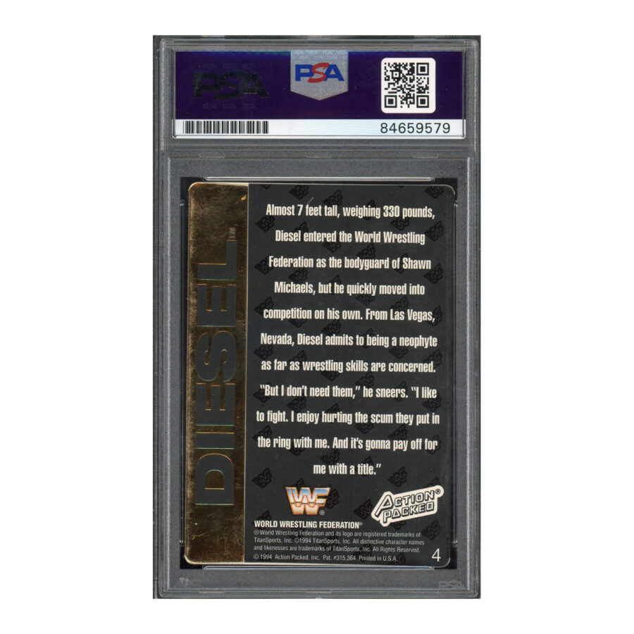 1994 Action Packed #4 Diesel Kevin Nash PSA Auth Auto - Image 2
