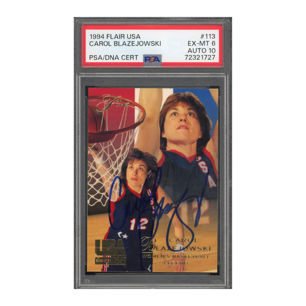 1994 Flair USA #113 Carol Blazejowski PSA 6 Auto 10