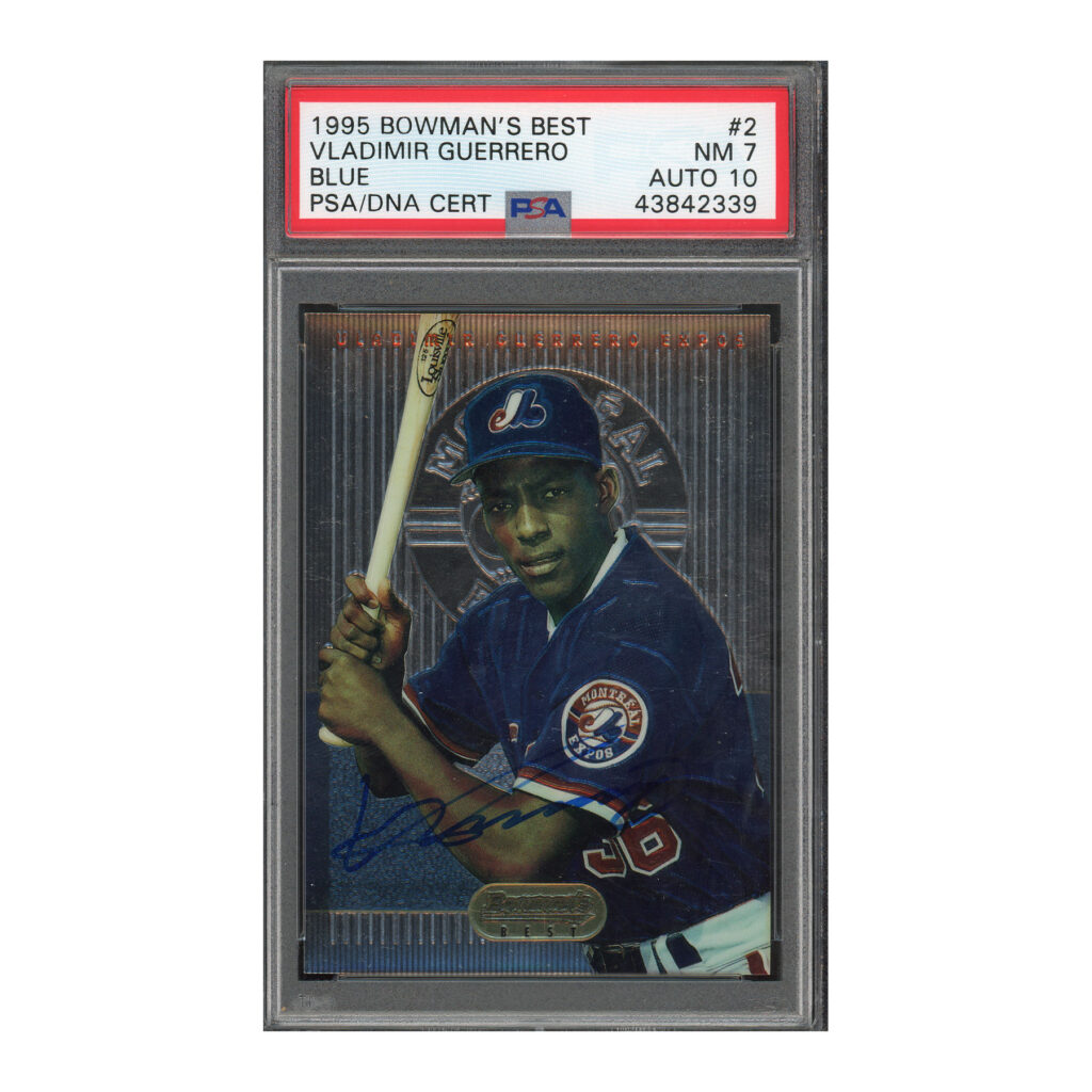1995 Bowman's Best Blue #2 Vladimir Guerrero PSA 7 Auto 10