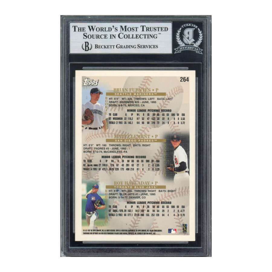 1998 Topps #264 Roy Halladay Beckett Auto - Image 2