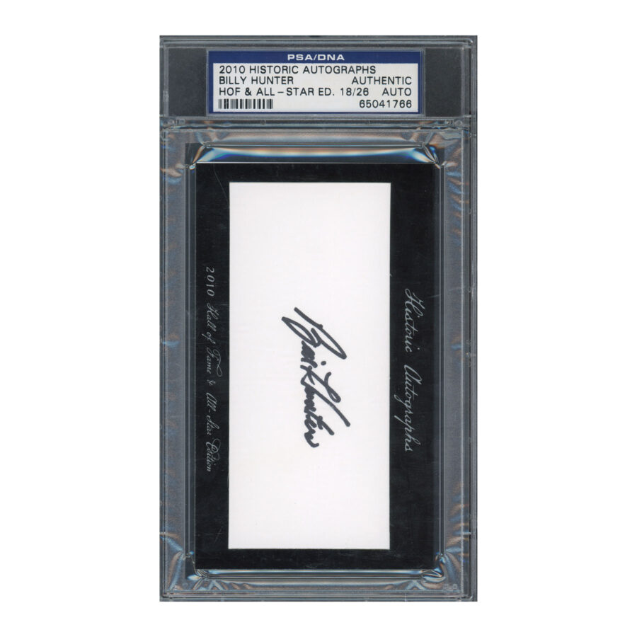 2010 Historic Autographs Billy Hunter PSA Auto Auth