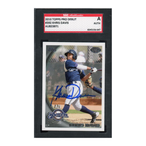 2010 Topps Pro Debut #392 Khris Davis SGC Auto Auth