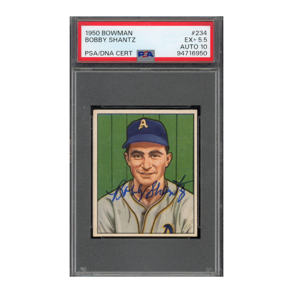 1950 Bowman #234 Bobby Shantz PSA 5.5 Auto 10