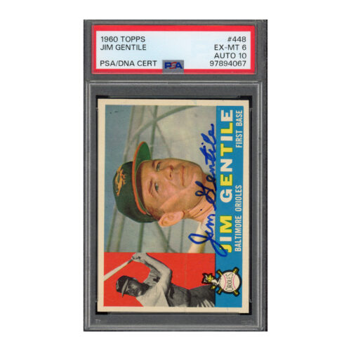 1960 Topps #448 Jim Gentile PSA 6 Auto 10