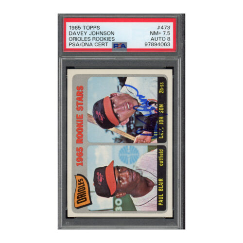 1965 Topps #473 Davey Johnson PSA 7.5 Auto 8
