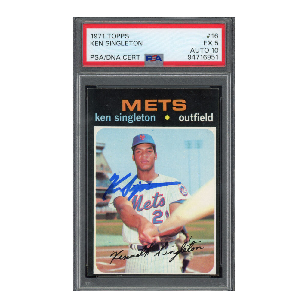 1971 Topps #16 Ken Singleton PSA 5 Auto 10