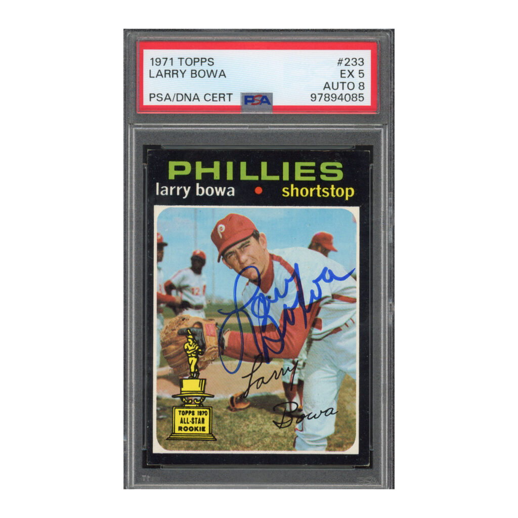 1971 Topps #233 Larry Bowa PSA 5 Auto 8