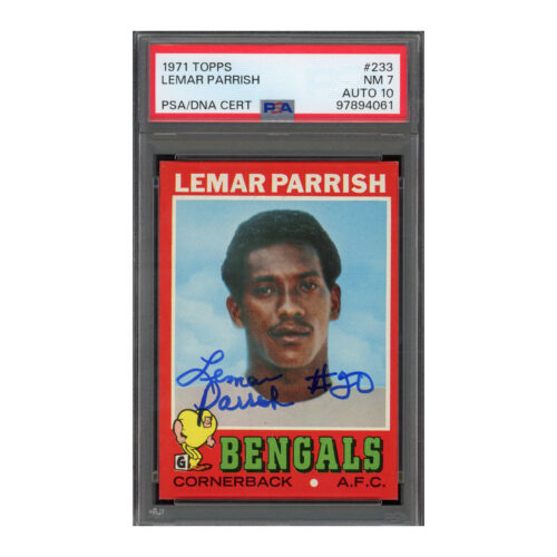 1971 Topps #233 Lemar Parrish PSA 7 Auto 10