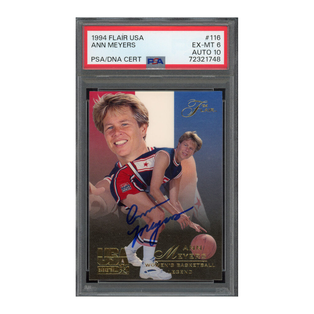 1994 Flair USA #116 Ann Meyers PSA 6 Auto 10
