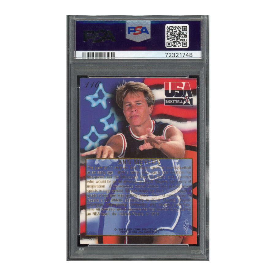 1994 Flair USA #116 Ann Meyers PSA 6 Auto 10 - Image 2