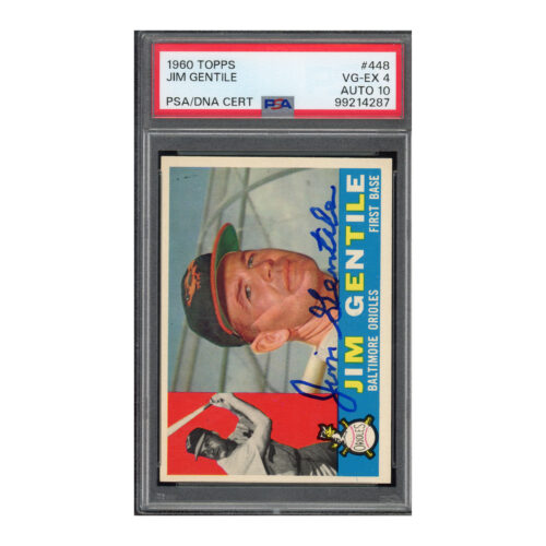 1960 Topps #448 Jim Gentile PSA 4 Auto 10