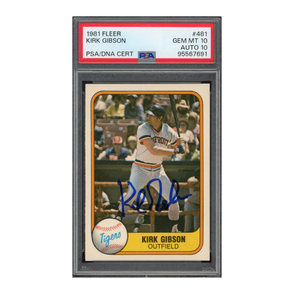 1981 Fleer #481 Kirk Gibson PSA 10 Auto 10