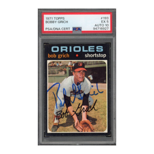 1971 Topps #193 Bob Bobby Grich PSA 5 Auto 10