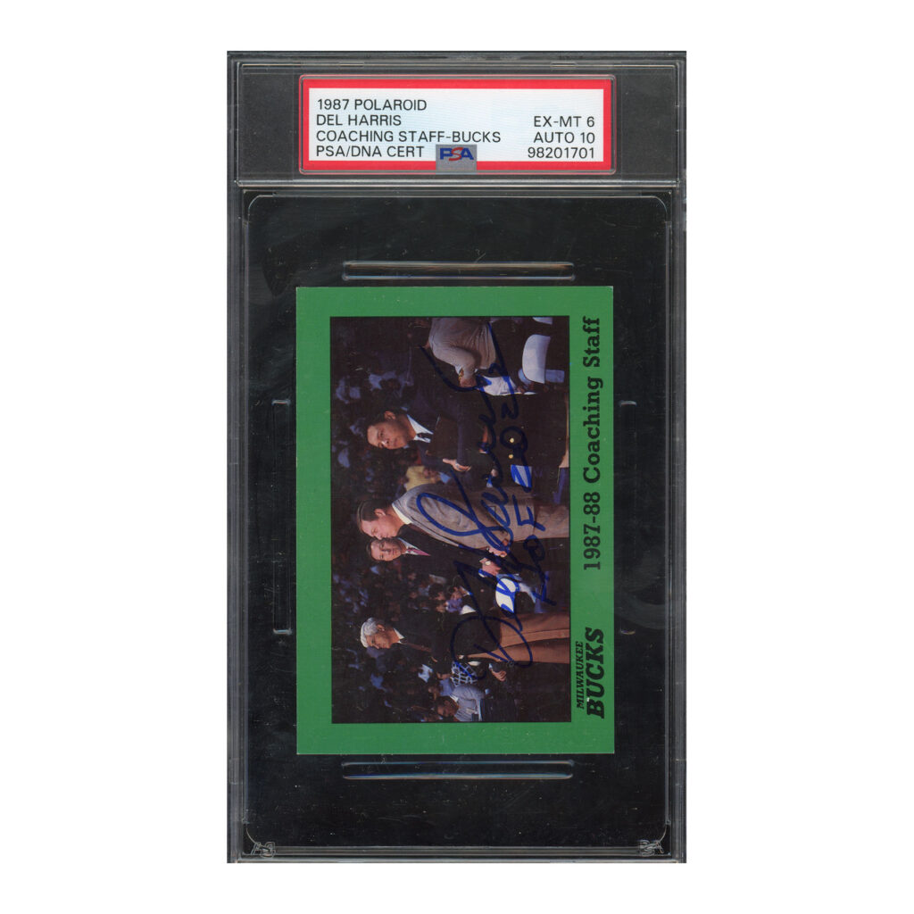 1987 Polaroid Bucks Del Harris PSA 6 Auto 10