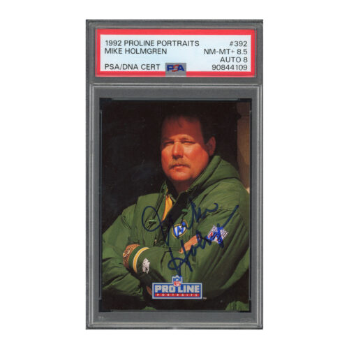 1992 Pro Line Portraits #392 Mike Holmgren PSA 8.5 Auto 8
